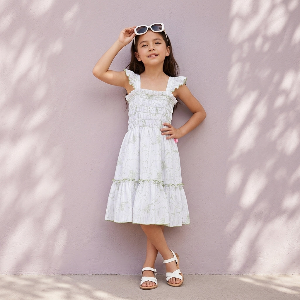 Vestido de tirantes con olanes • 4 a 12 años • Paty 1 G