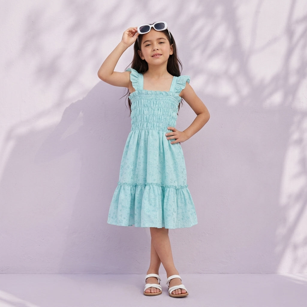 Vestido de tirantes con olanes • 4 a 12 años • Paty 1 C