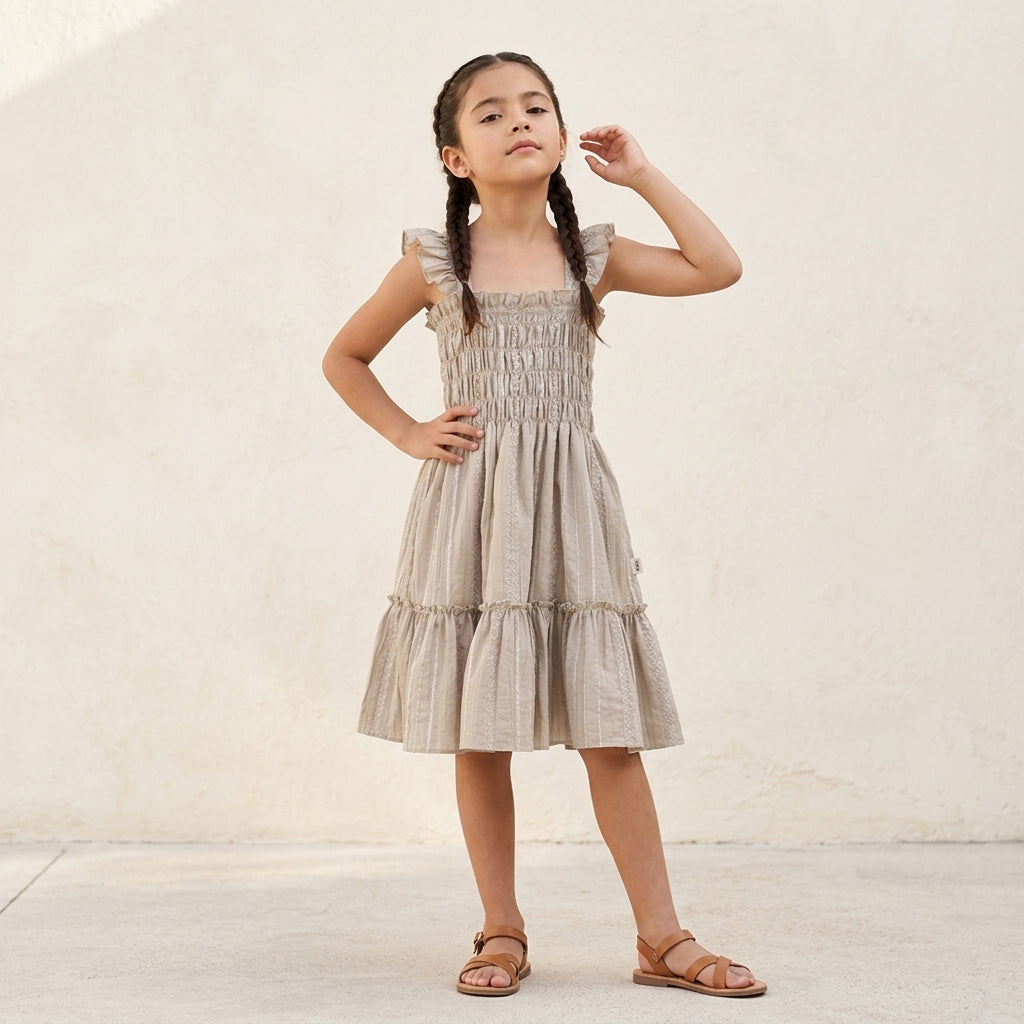 Vestido de tirantes con olanes • 4 a 12 años • Paty 1 D