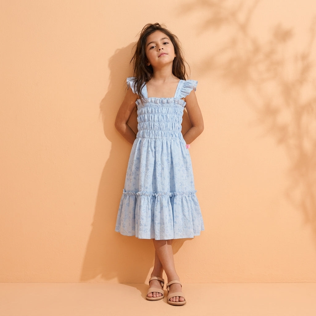 Vestido de tirantes con olanes • 4 a 12 años • Paty 1 B