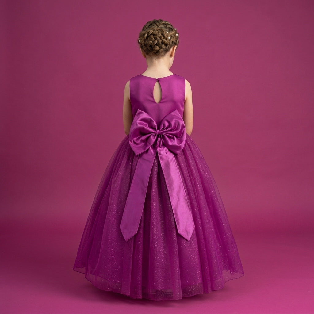 Vestido de gala  largo con perlas • 3 a 12 años• Catalina 7