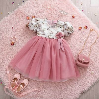 Vestido de jacquard floreado • ROSELIA 1 • tallas 1-2-3 • VEBB0139