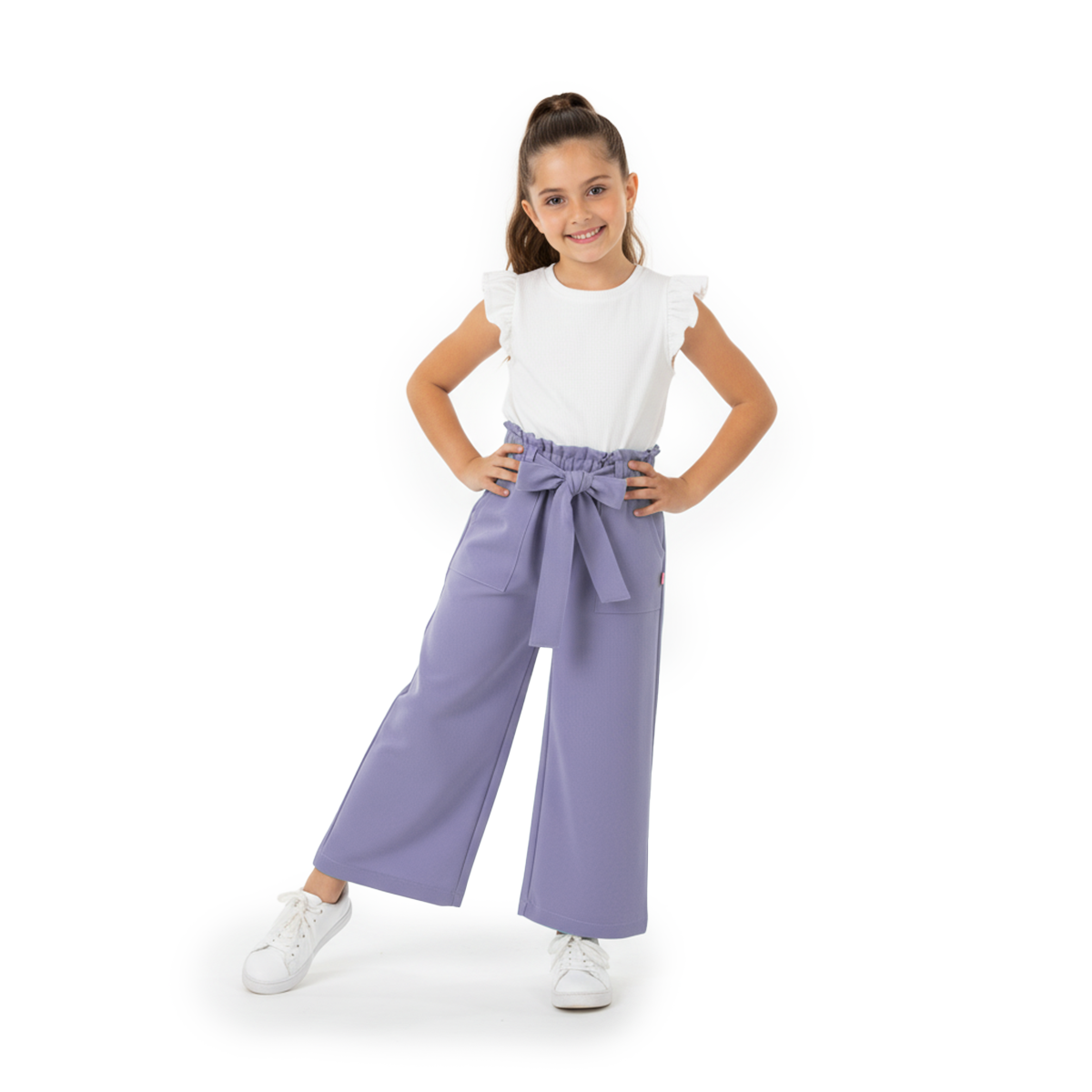 Conjunto con pantalón liso, blusa blanca | CONI0011 | tallas ch-m-gr-xg