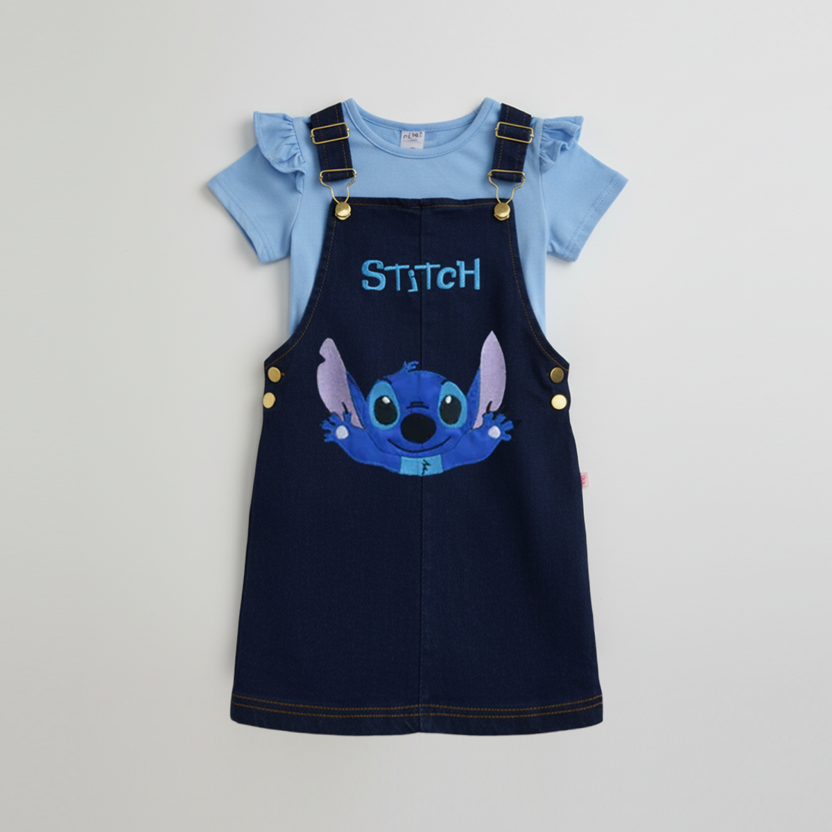 Jumper de mezclilla con playera y bordado de Extraterrestre | JUNI0002P05 | tallas ch-m-gr