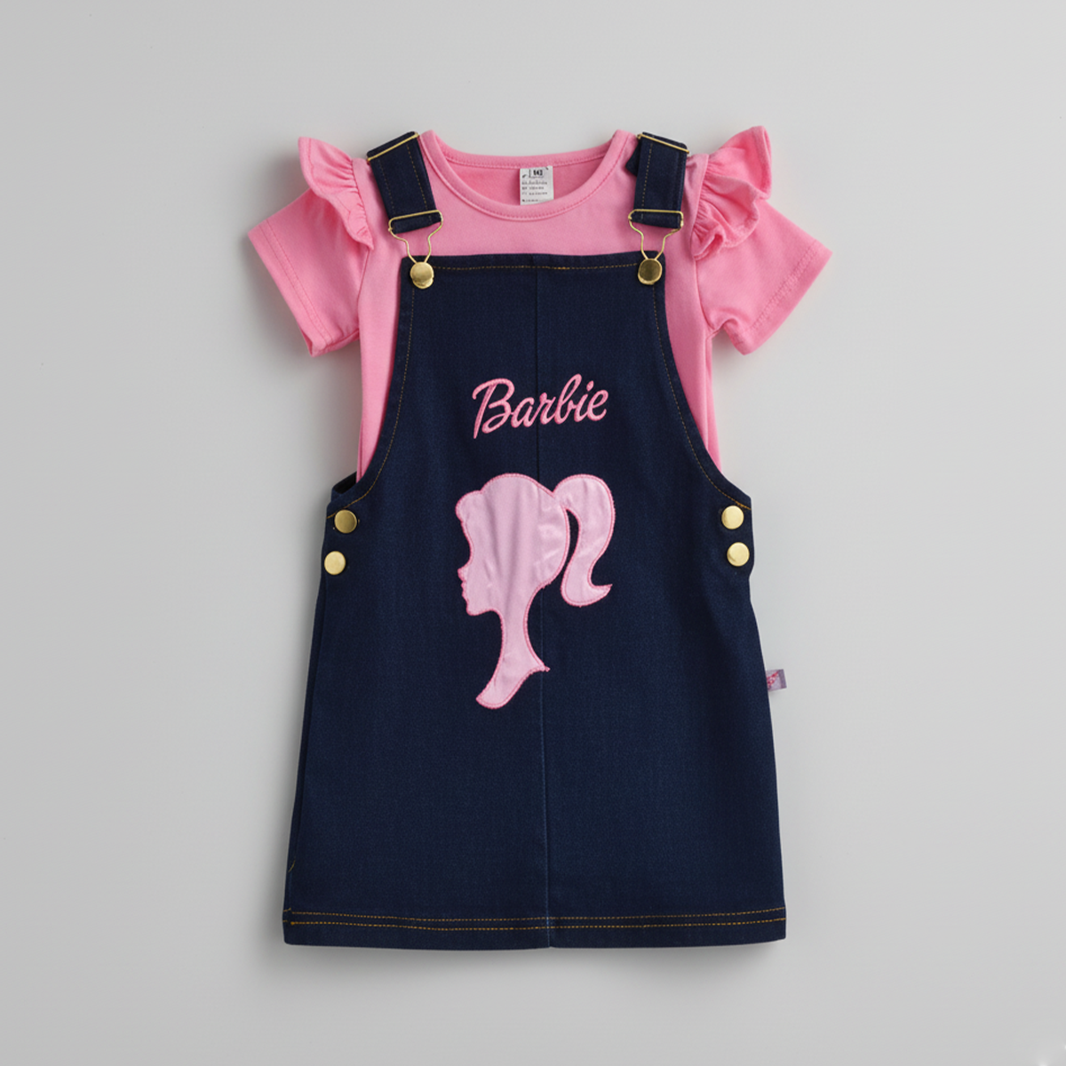 Jumper de mezclilla con playera y bordado de Muñeca | JUNI0002P03 | tallas ch-m-gr