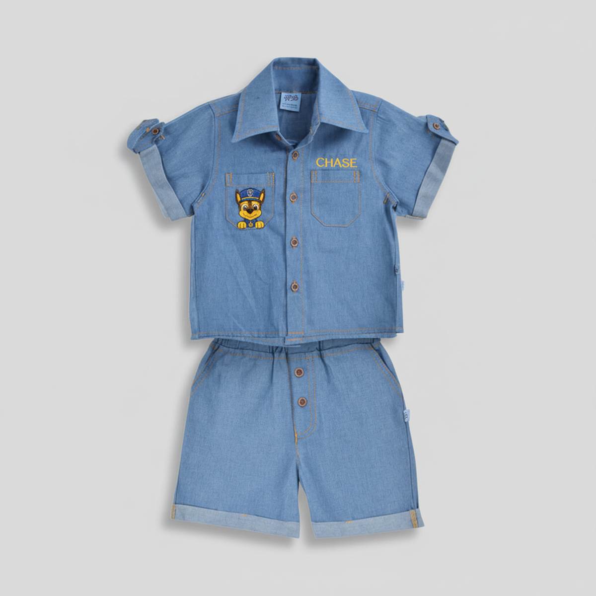 Conjunto de mezclilla con bordado de Perrito Policía | CONB0006P04 | tallas 1-2-3