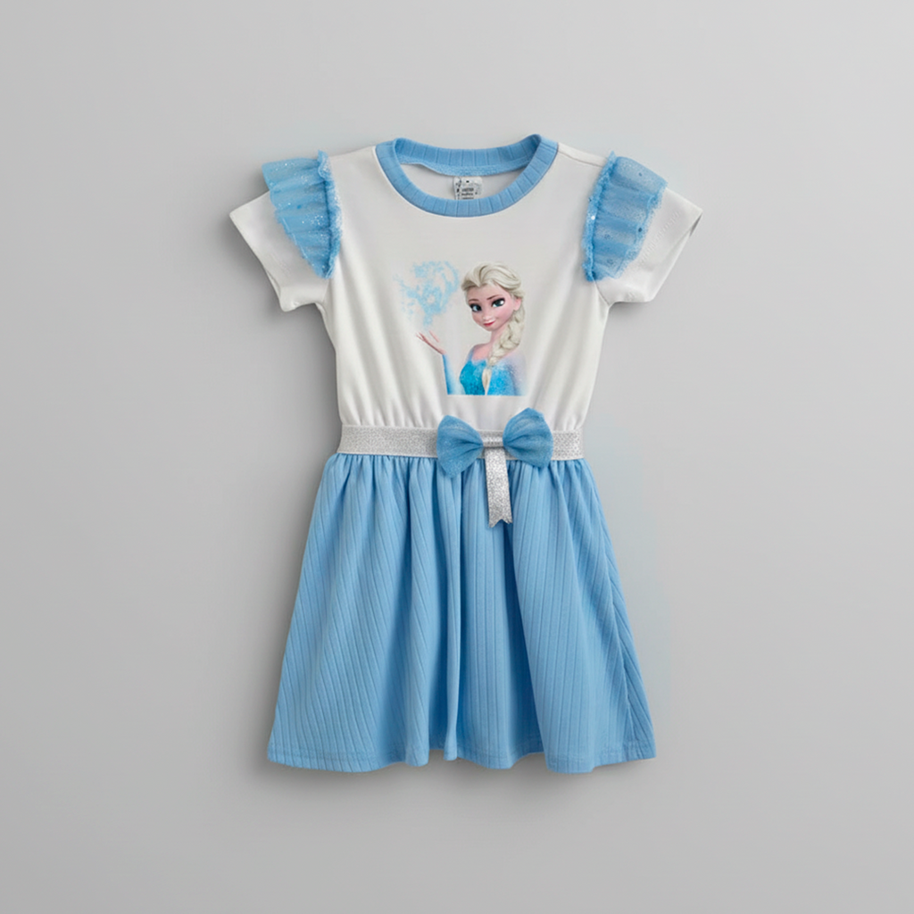 Vestido casual con personaje de Princesa de Hielo • NANI 8 • tallas 1-2-3 • VEBB0132P04