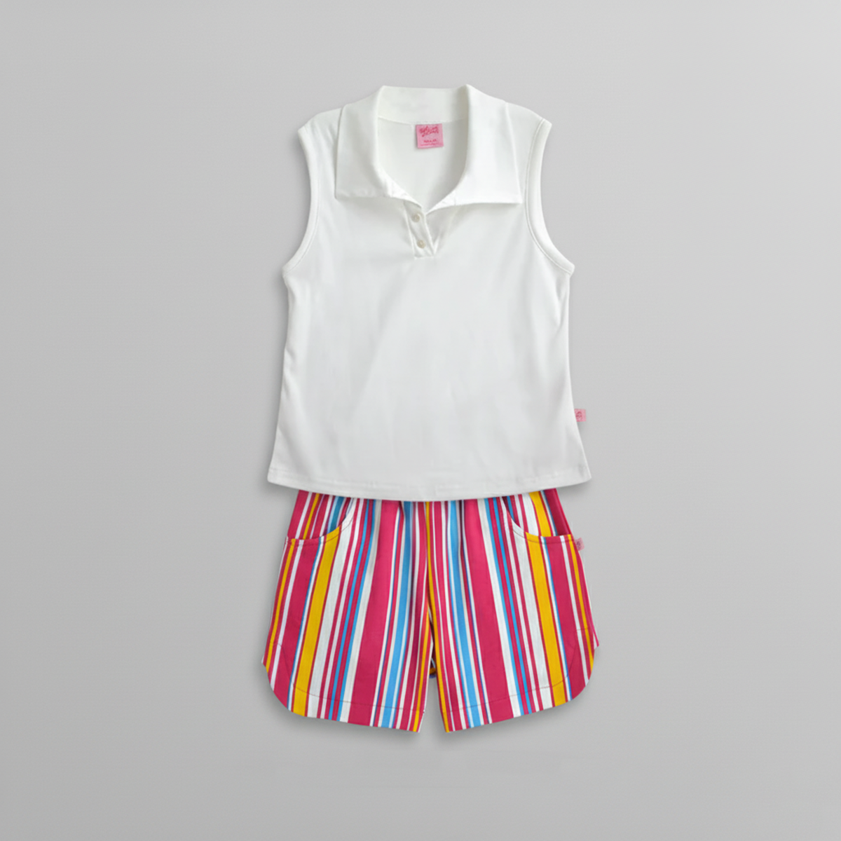 Conjunto de short rayado con blusa • ACAPULCO 1 • tallas 12-14-16  • COJU0006