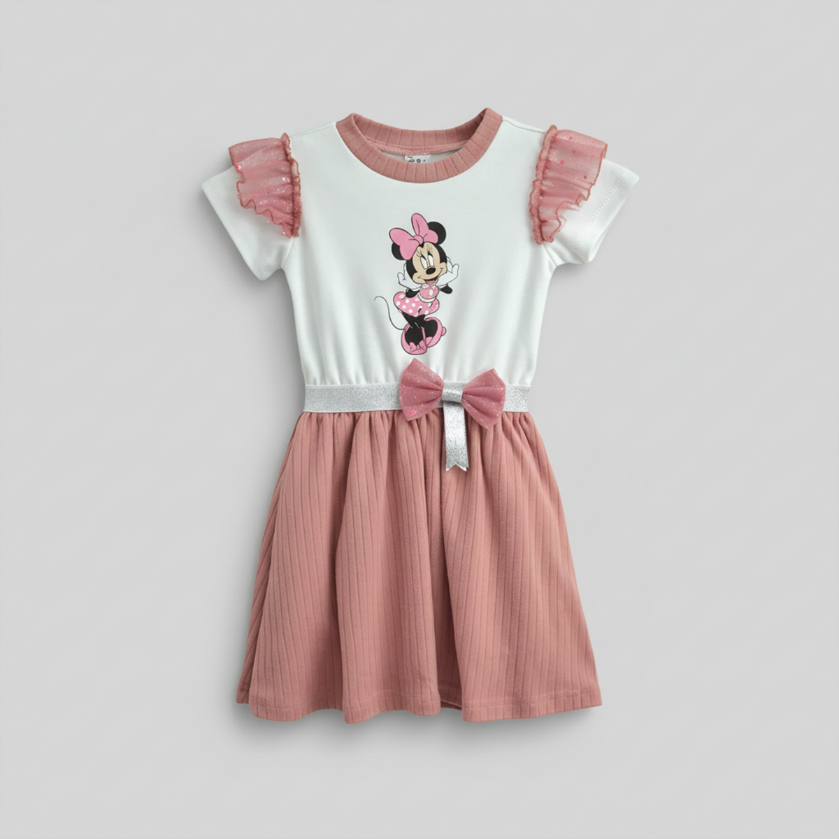 Vestido casual con personaje de Ratoncita | VEBB0132P03 | tallas 1-2-3