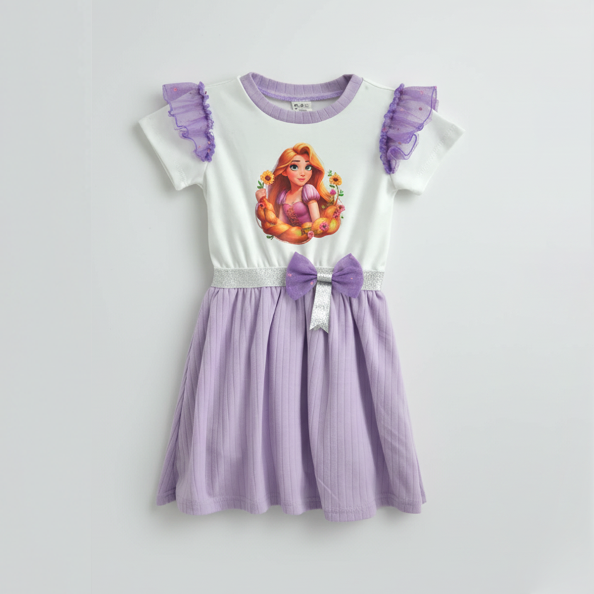 Vestido casual con personaje de princesa de cabello largo | VEBB0132P01 | tallas 1-2-3