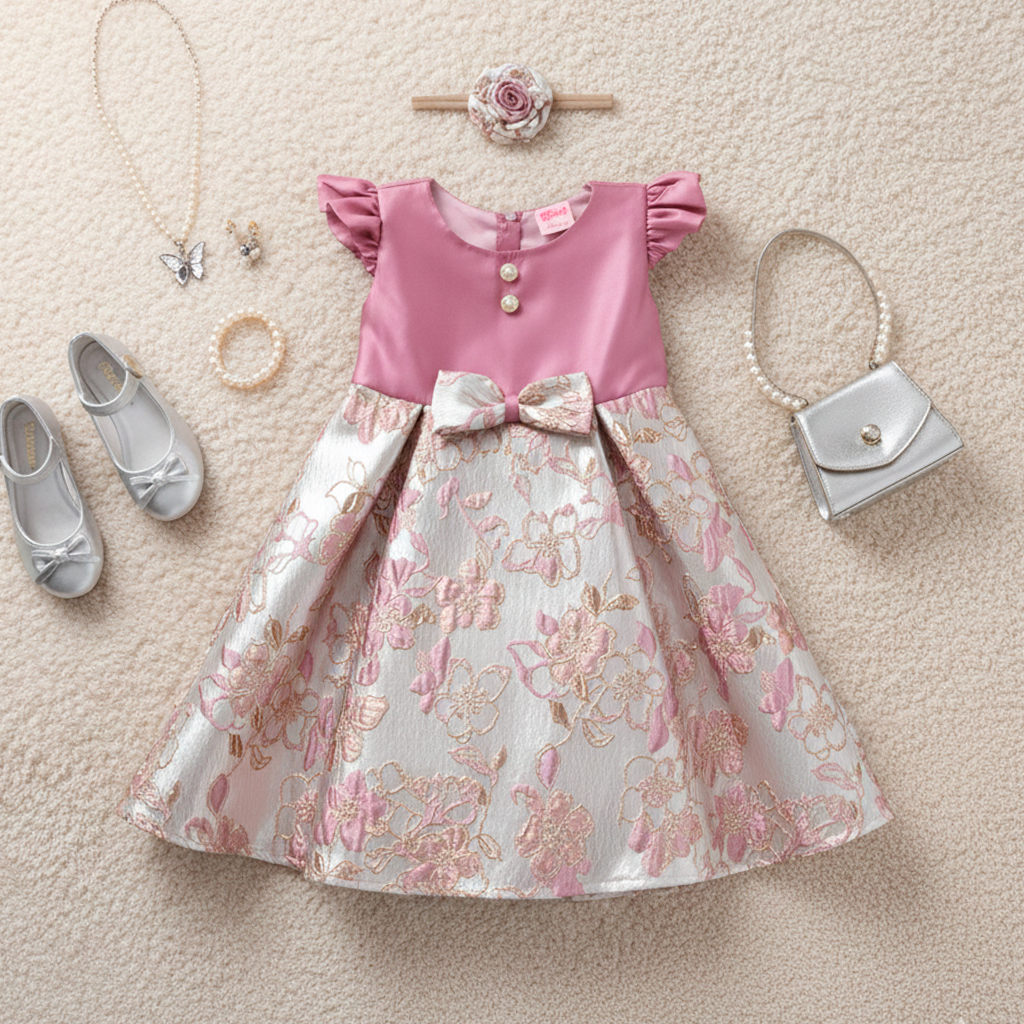 ROSELIA 2 • Satinado con jacquard floral  • tallas 1-2-3  •  VEBB0147