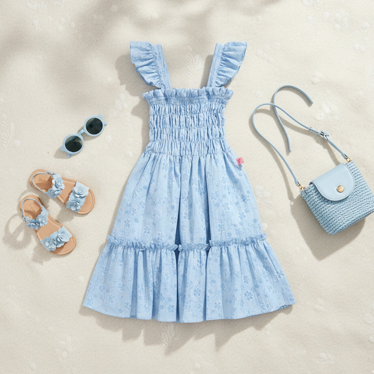 Vestido de tirantes con olanes • PATY 1 •  tallas ch-m-gr • VENI0214B