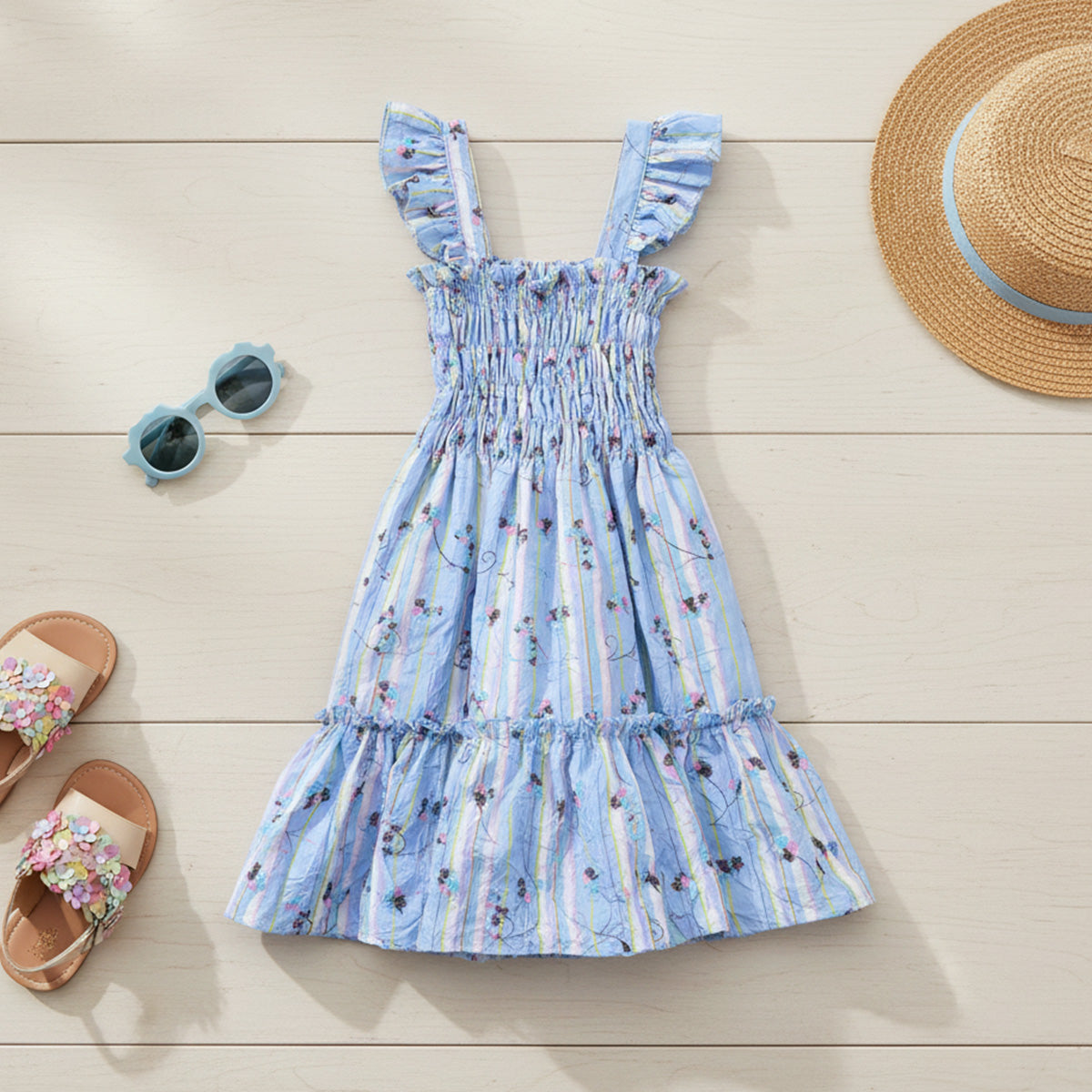 Vestido de tirantes con olanes • PATY 1 • tallas ch-m-gr • VENI0214F