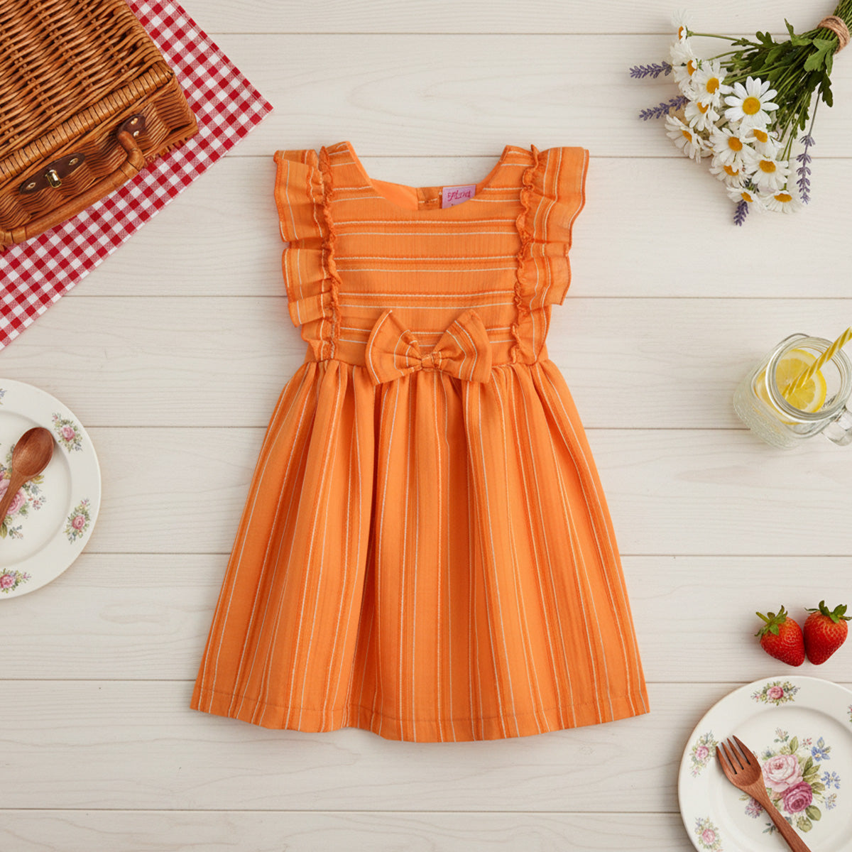 Vestido con olanes en hombros • MALENA 1 •  tallas 1-2-3 • VEBB0146