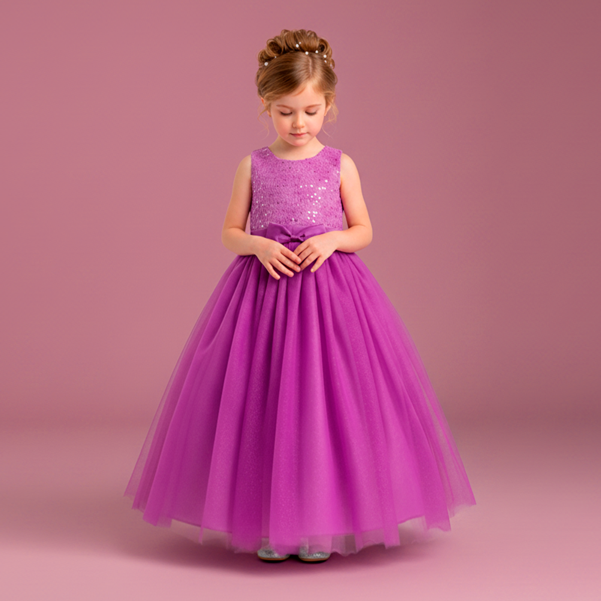 Vestido de gala  largo con perlas • CATALINA 7 • tallas xch-ch-m-gr-xg • VENI0195