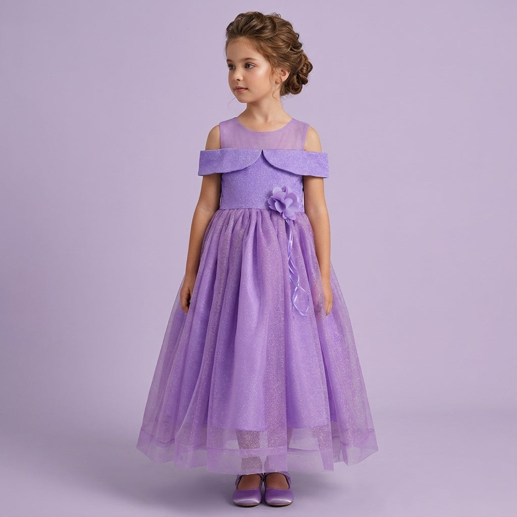 Vestido de Gala con tul sparkle • VALERIA 4 •  tallas xch-ch-m-gr-xg • VENI0201