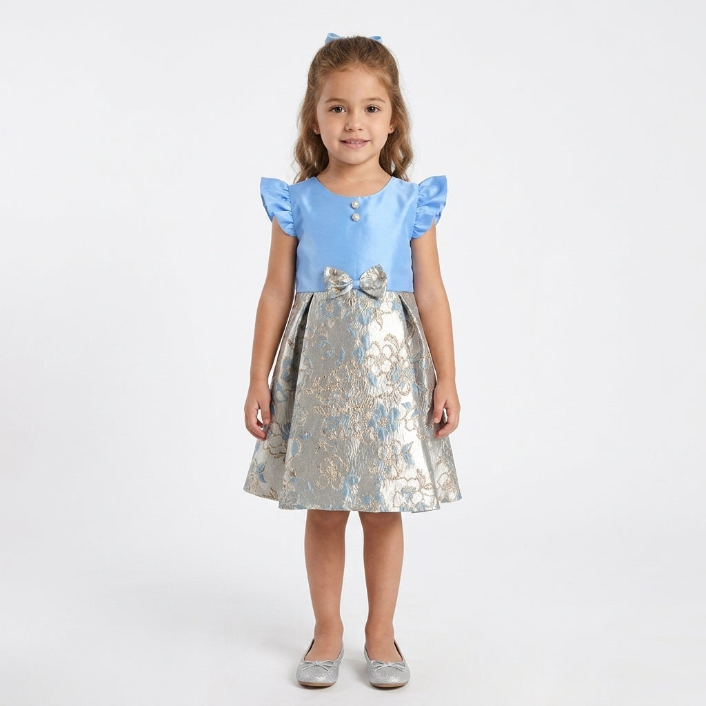 Vestido satinado con jacquard floral • ROSELIA 2 • tallas ch-m-gr  •  VENI0218