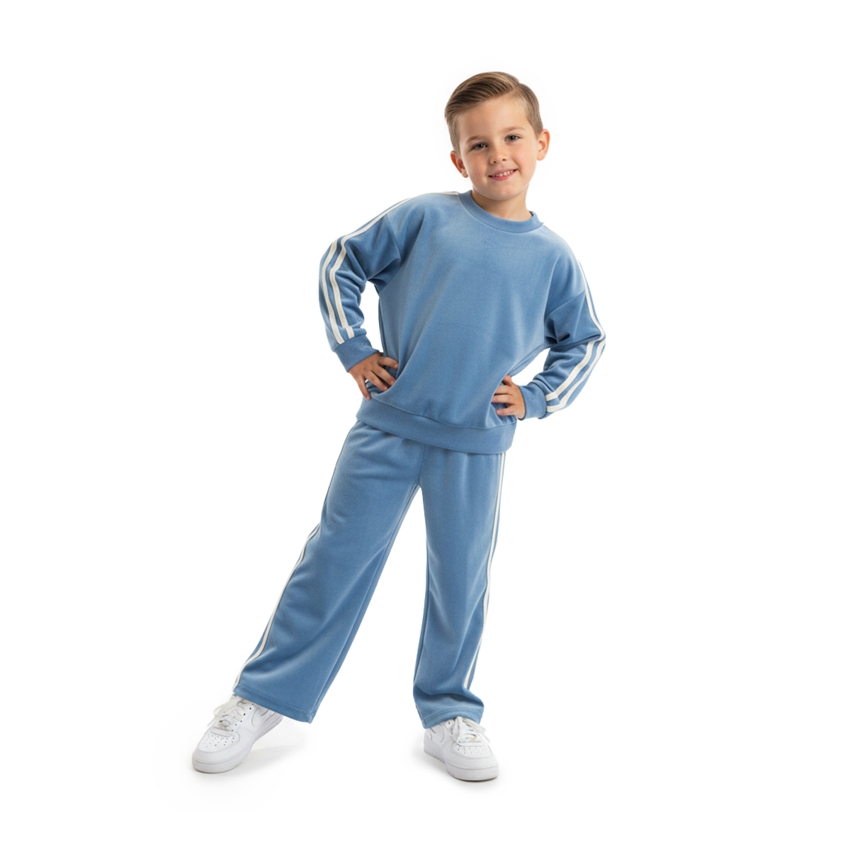 Conjunto atercipelado con franjas Niño Heri CONN0008