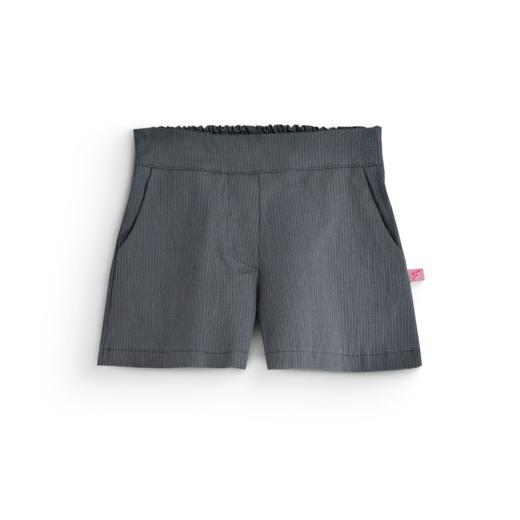 Conjunto de chaleco con botones y short a rayas • 4 a 12 años • Adriana 1