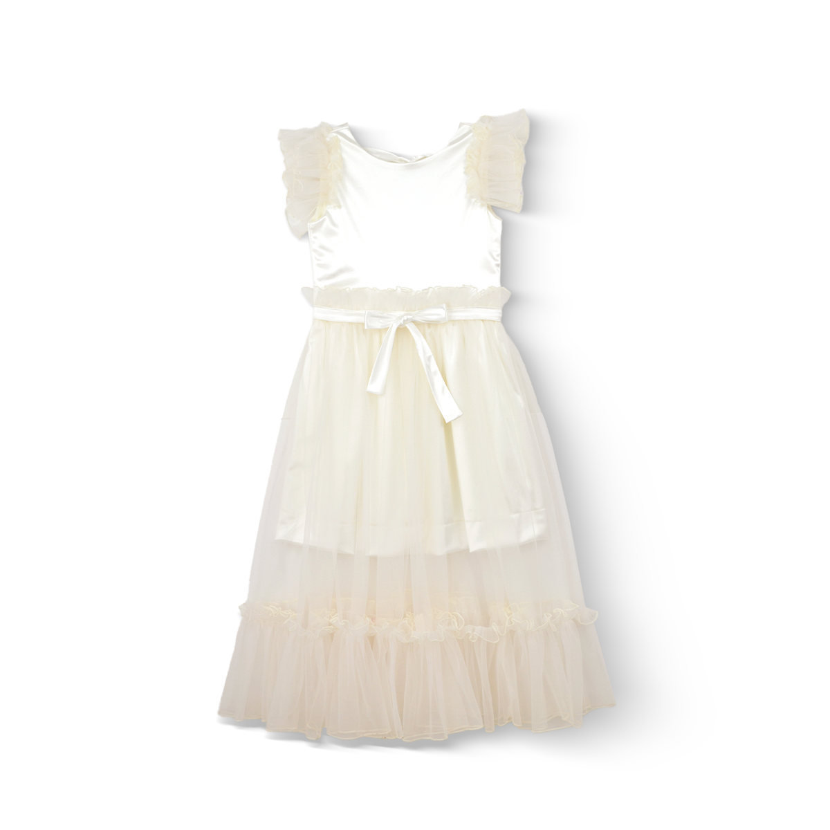 Vestido de ceremonia con cauda desmontable Niña Flory VENI0145