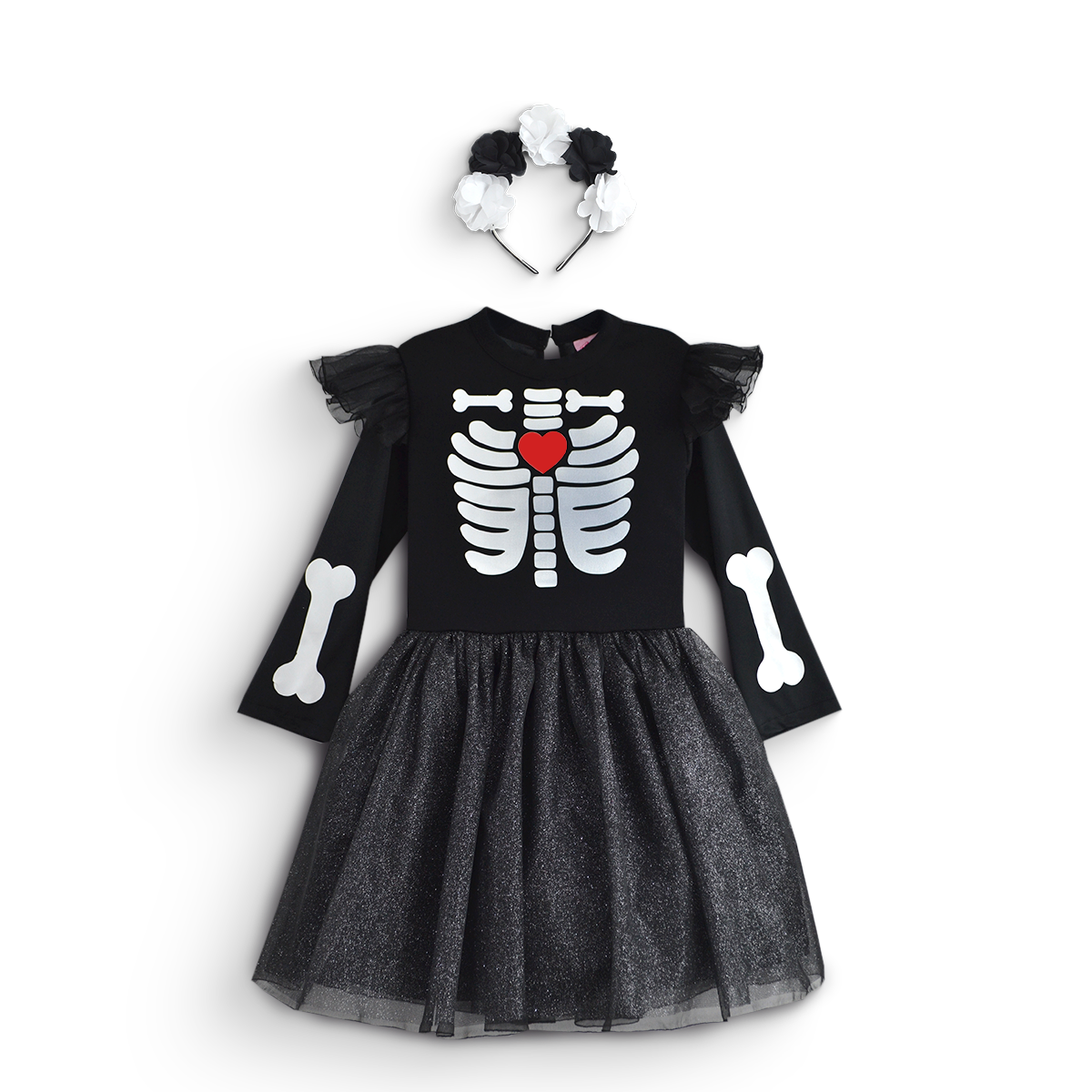 Vestido Huesos con Diadema • 4 a 11 años • Halloween Huesos 2