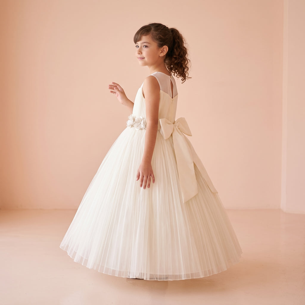 Vestido de Gala con tul y cinta con flores • 4 a 12 años • Valeria 6