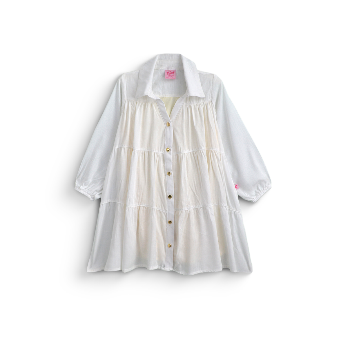 Vestido de manga larga y botones para niña FLORY VENI0174