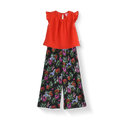 Conjunto de blusa de olanes y pantalón floreado • ARIANA 12 •  tallas ch-m-gr • CONI0044C