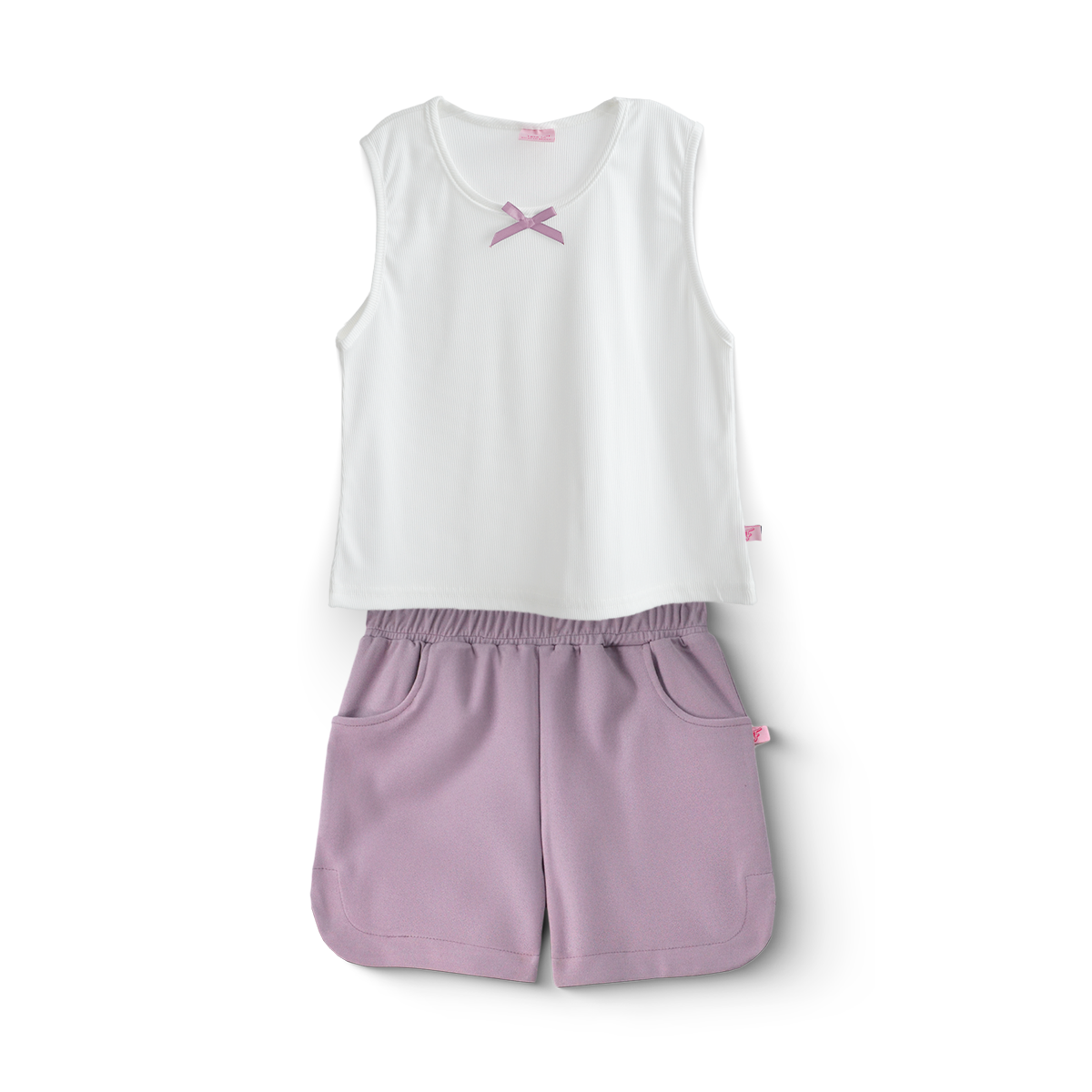 Conjunto Sort Básico con bolsillos y blusa con moño Niña Teen Flory COJU0007