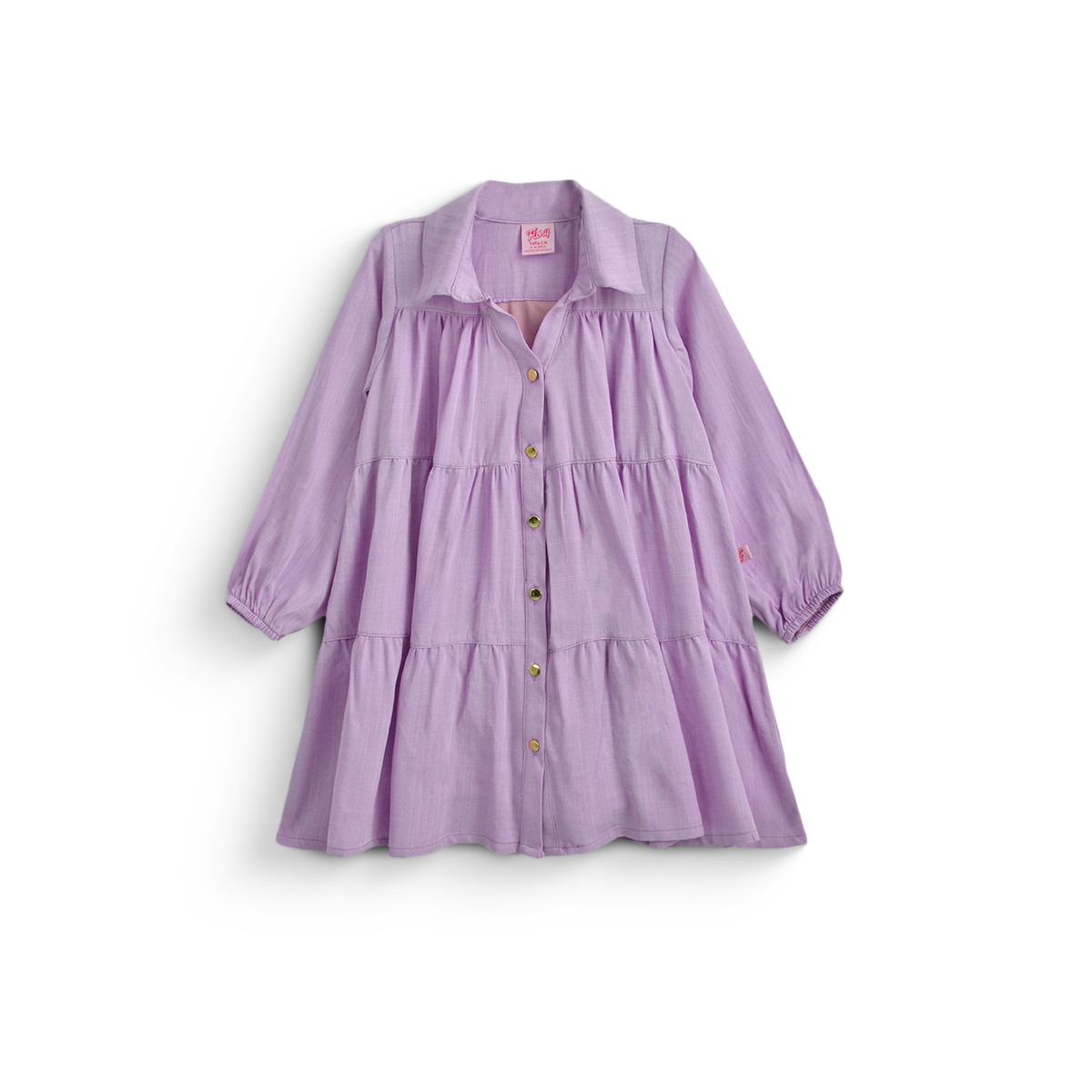 Vestido de manga larga y botones para niña FLORY VENI0174