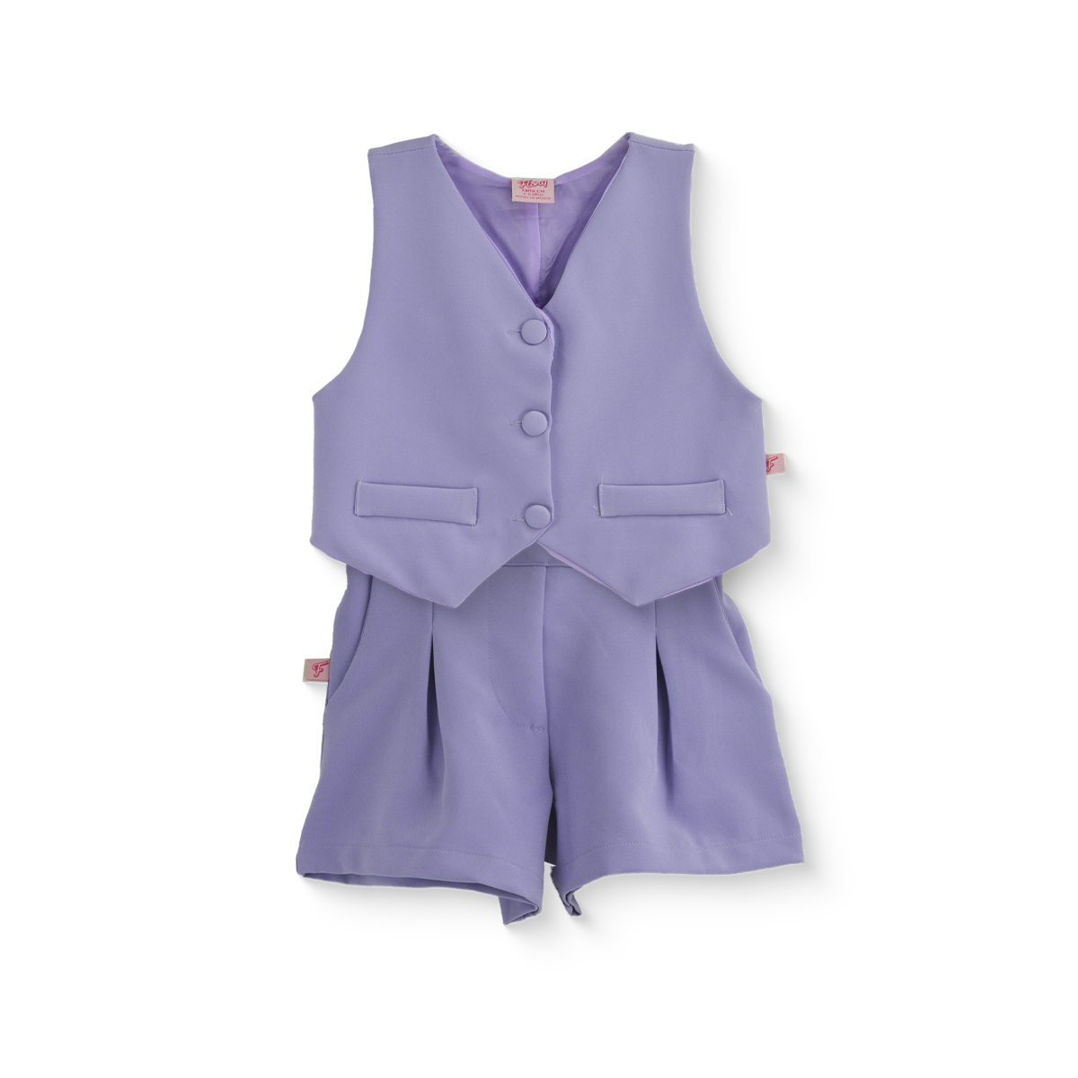 Conjunto con chaleco y botones, con short de cintura elástica| CONI0034 | tallas ch-m-gr