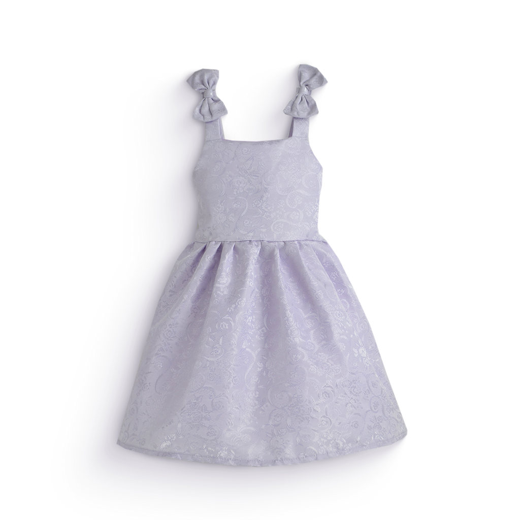 Vestido de satín floredo con moño • ELENA 4 • tallas 1-2-3 • VEBB0154