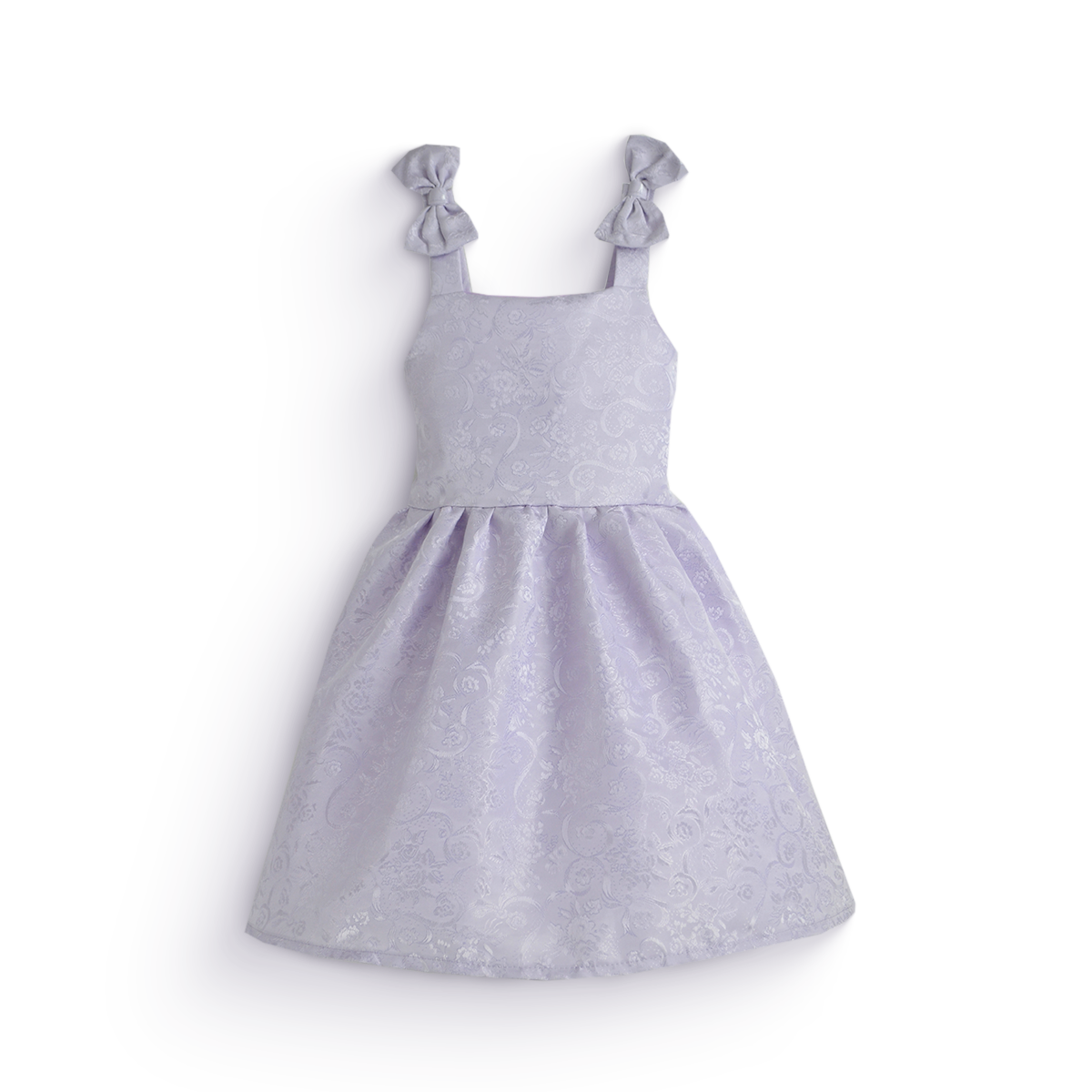 Vestido de satín floredo con moño • ELENA 4 • tallas 1-2-3 • VEBB0154