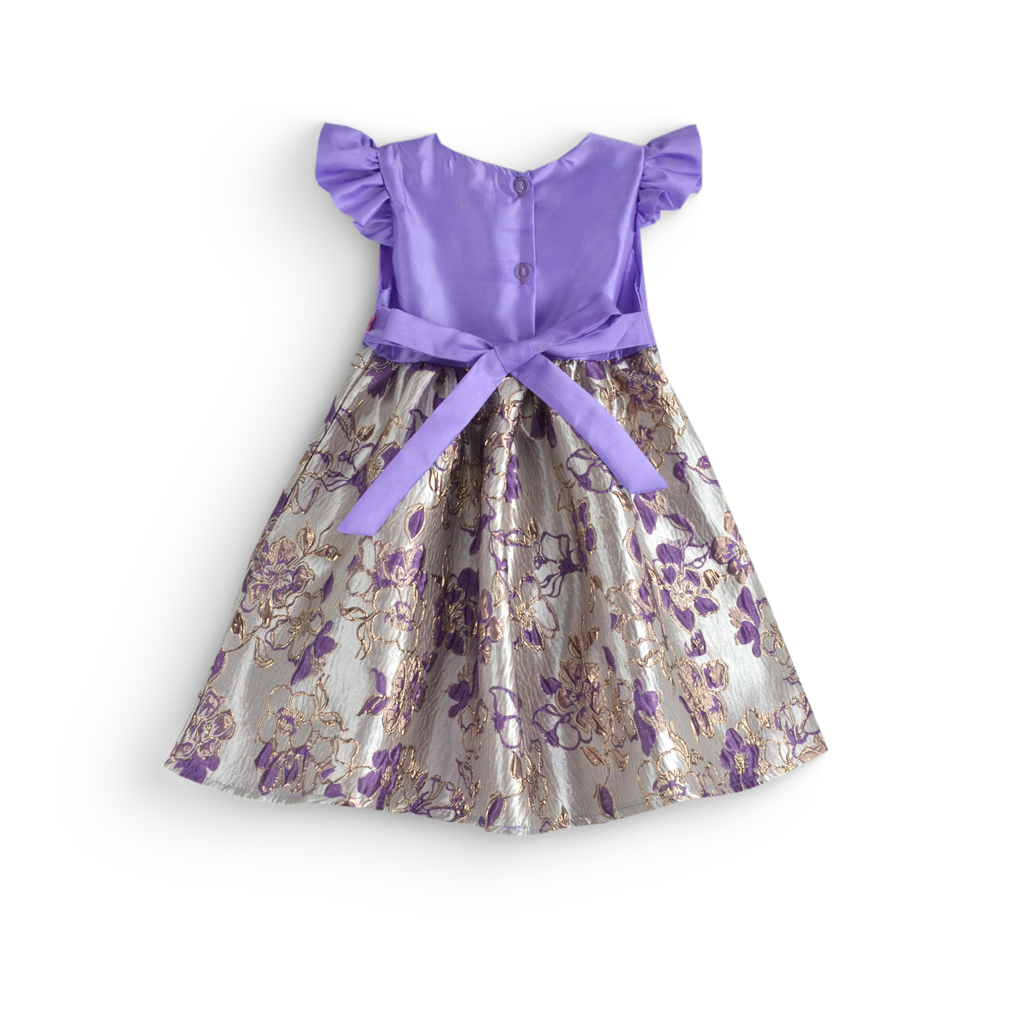 Vestido satinado con jacquard floral  • ROSELIA 2 •  tallas 1-2-3  •  VEBB0147