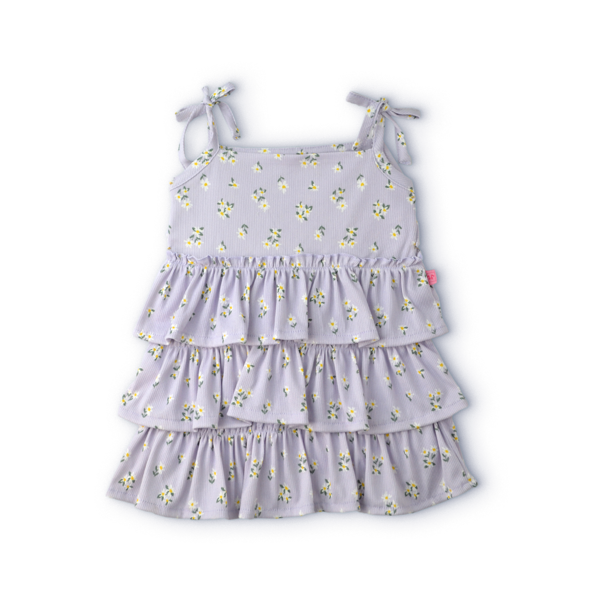Vestido floreado en capas y con tirantes para bebé FLORY VEBB0114