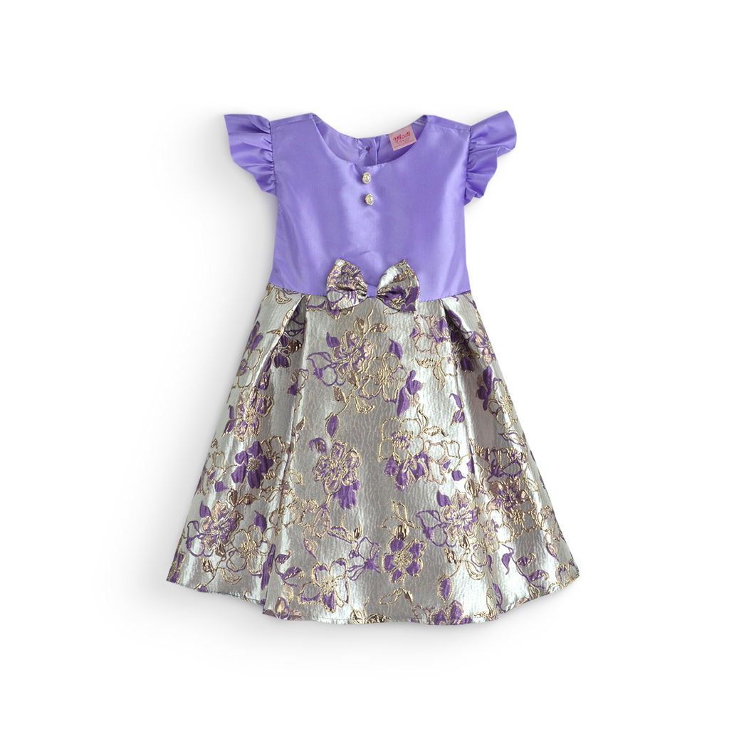 Vestido satinado con jacquard floral • 4 a 12 años • Roselia 2