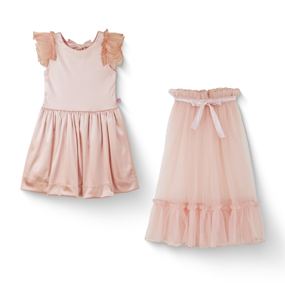 Vestido de ceremonia con cauda desmontable Niña Flory VENI0145