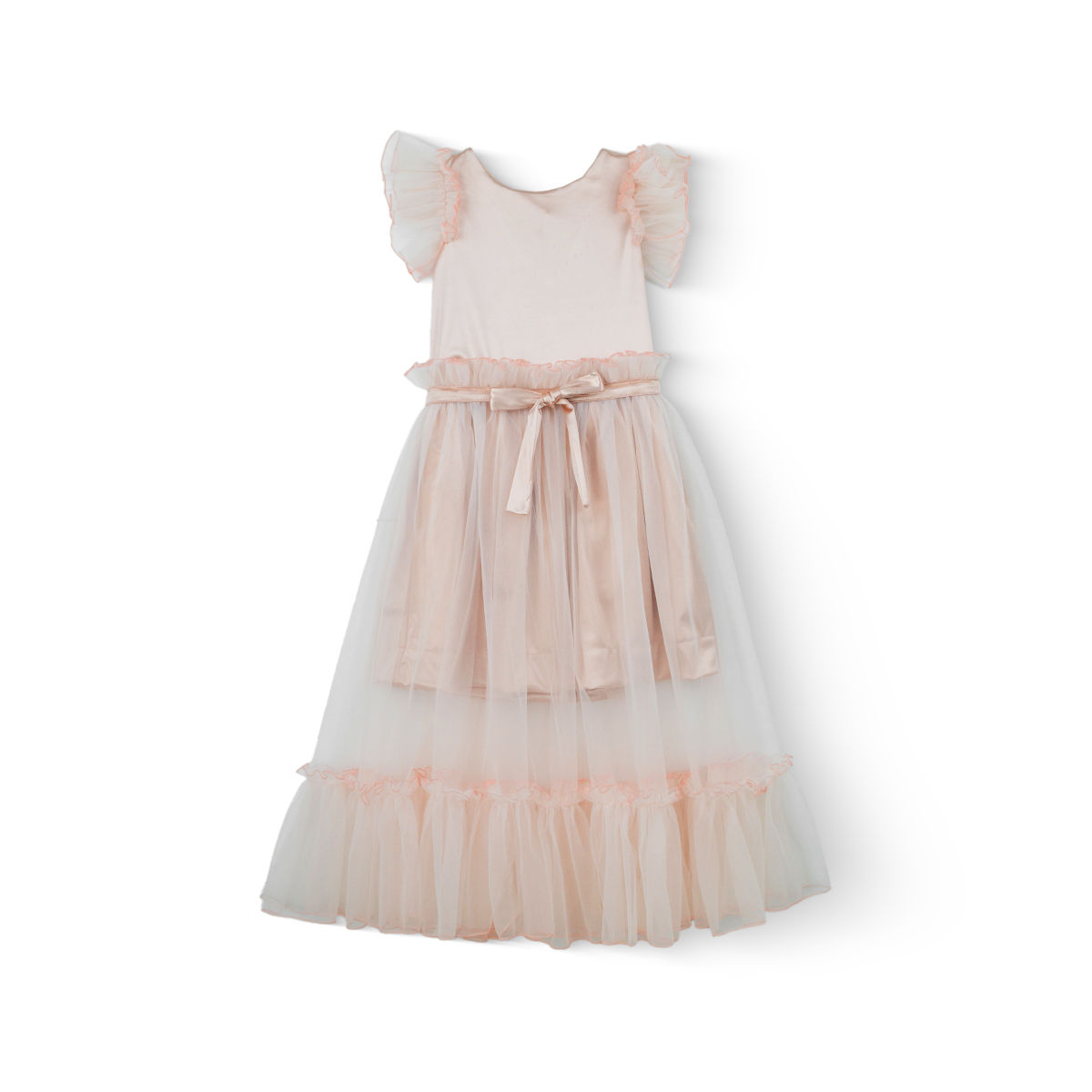 Vestido de ceremonia con cauda desmontable Niña Flory VENI0145