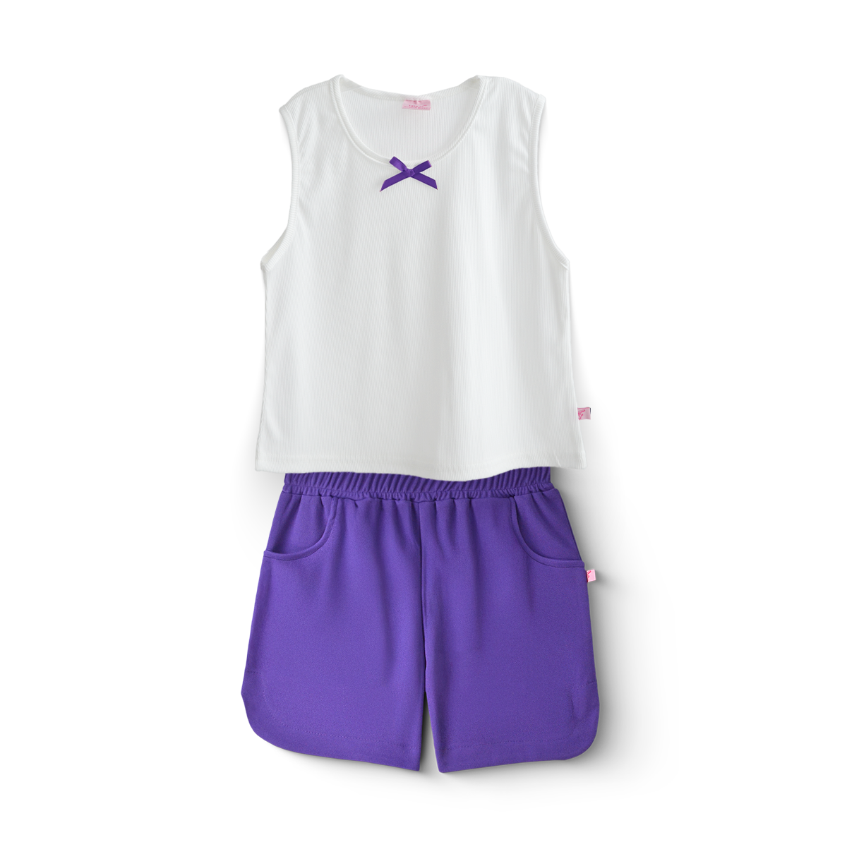 Conjunto Sort Básico con bolsillos y blusa con moño • ARIANA 8 • tallas 12-14-16 • COJU0007