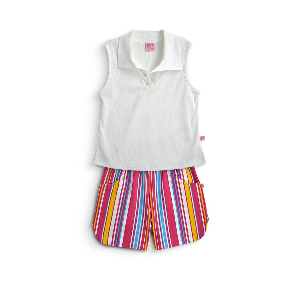 Conjunto de short rayado con blusa • 12 a 16 años  • Acapulco 1