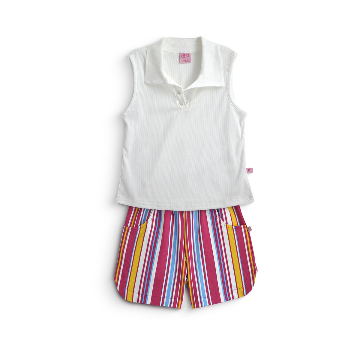 Conjunto de short rayado con blusa • ACAPULCO 1 • tallas 12-14-16  • COJU0006