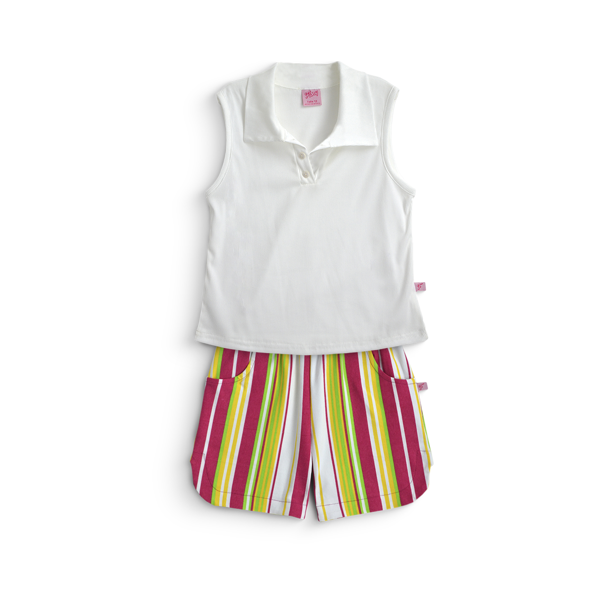 Conjunto de short rayado con blusa • ACAPULCO 1 • tallas 12-14-16  • COJU0006