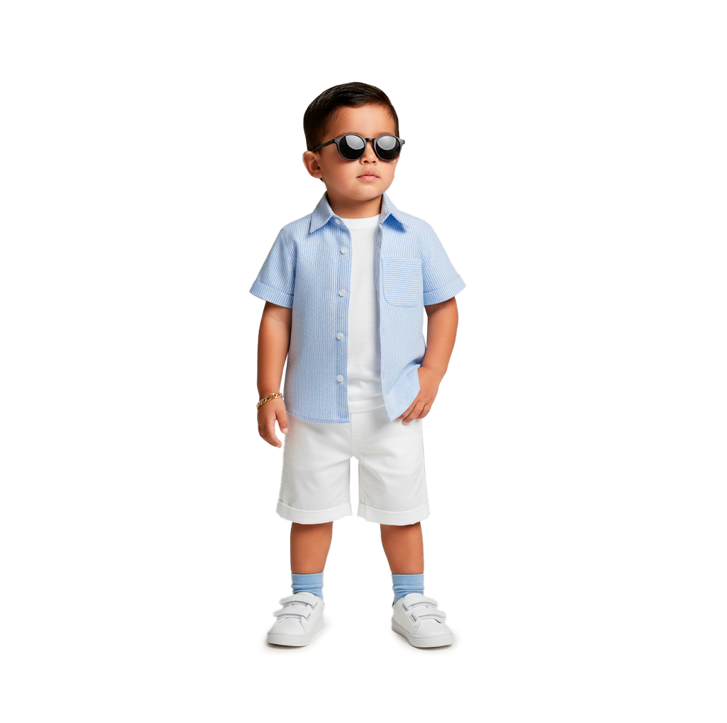 Conjunto camisa de lino y short Niño Bebé Heri CONB0005