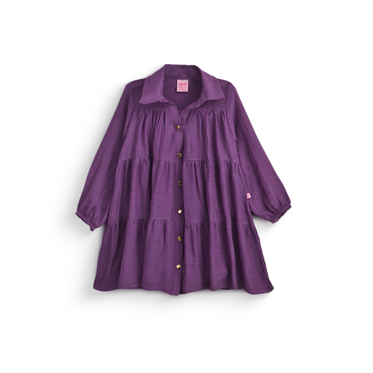 Vestido de manga larga y botones para niña FLORY VENI0174