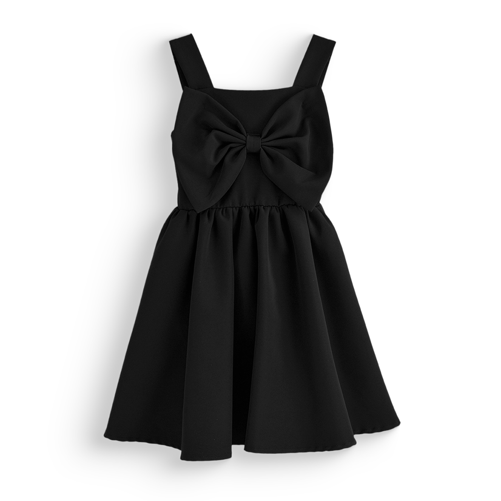 Vestido infantil elegante con falda circular y moño | VENI0152 | tallas ch-m-gr