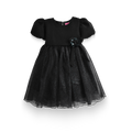 Vestido manga abullonada con flor de satín • BARBIE 9 • tallas 1-2-3 •  VEBB0119