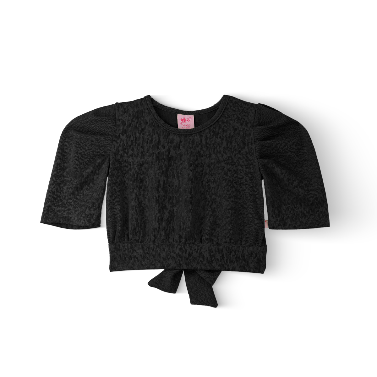 Blusa manga drapeada con moño trasera Niña Flory BLNI0065