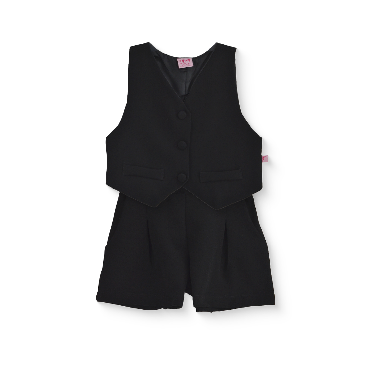 Conjunto con chaleco y botones, con short de cintura elástica| CONI0034 | tallas ch-m-gr