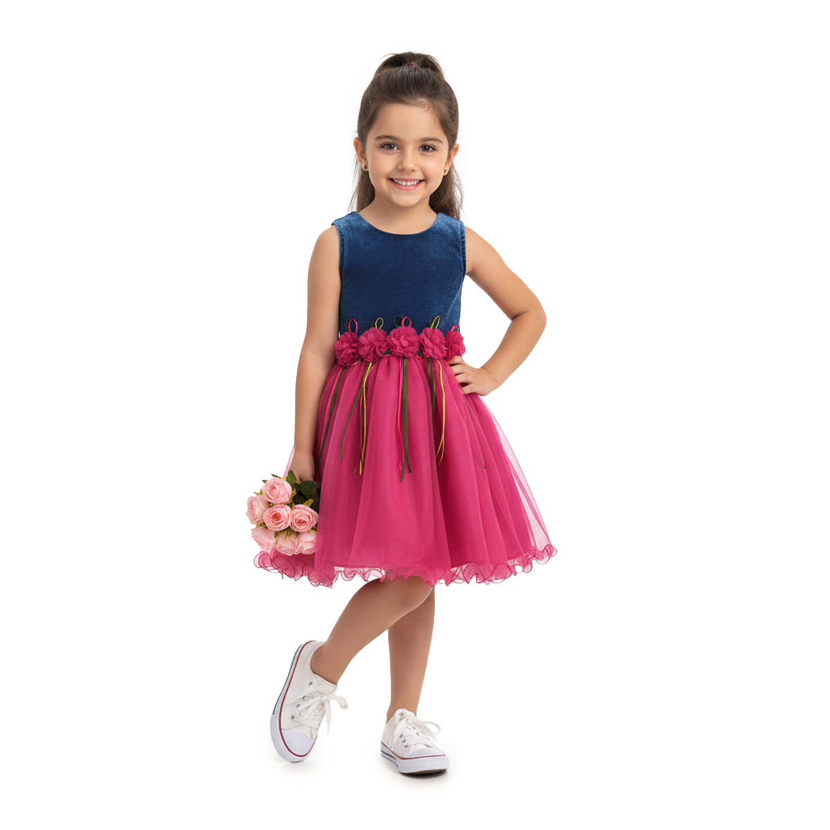 Vestido con flores para Niña VENI0198 Flory