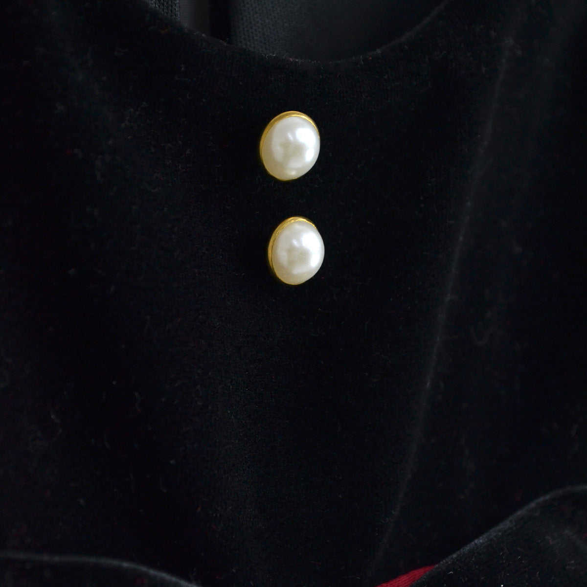 Vestido navideño de terciopelo en combinación a cuadros para bebé VEBB0120 Flory